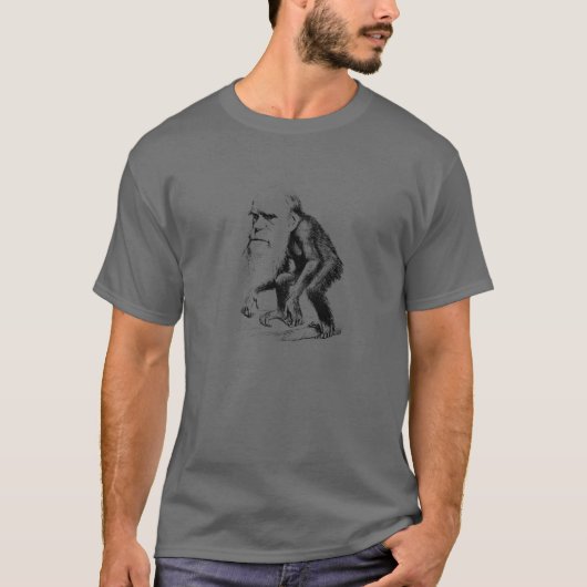 Charles Darwin als een ape - evolutie T-shirt (Voorkant)