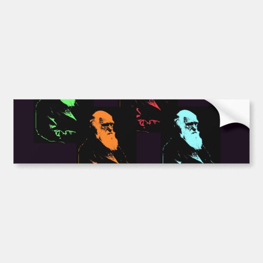 Charles Darwin Collage Bumpersticker (Voorkant)