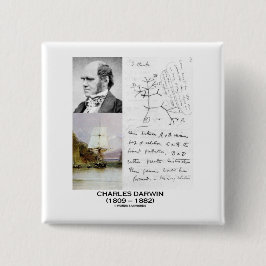 Charles Darwin (Darwin HMS Beagle Phylogenetics) Vierkante Button 5,1 Cm