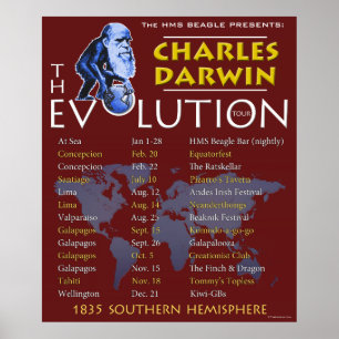 Charles Darwin "Evolution Tour"-Poster Poster