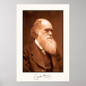 Charles Darwin, geautograveerd Poster (Voorkant)