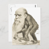 Charles Darwin het Man van de aap Briefkaart (Voorkant / Achterkant)