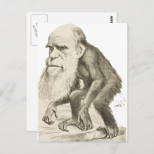 Charles Darwin het Man van de aap Briefkaart (Voorkant / Achterkant)