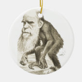 Charles Darwin het Man van de aap Keramisch Ornament (Voorkant)
