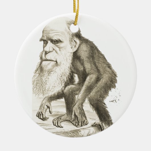 Charles Darwin het Man van de aap Keramisch Ornament (Voorkant)