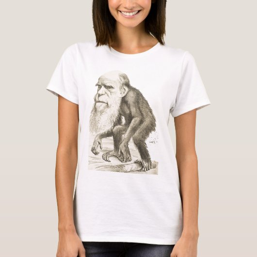 Charles Darwin het Man van de aap T-shirt (Voorkant)