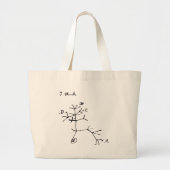 Charles Darwin - Ik denk (zwart) Grote Tote Bag (Voorkant)