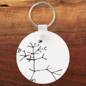 Charles Darwin - Ik denk (zwart) Sleutelhanger (Voorkant)