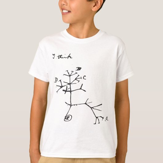 Charles Darwin - Ik denk (zwart) T-shirt (Voorkant)