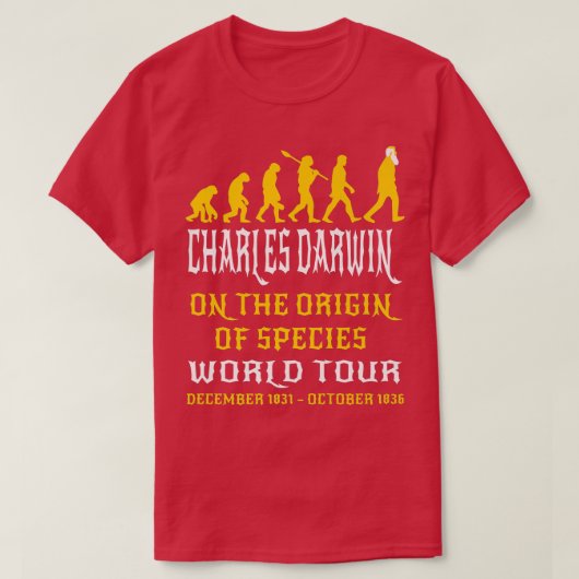 Charles Darwin Origin Species World our Evolve Sci T-shirt (Design voorkant)