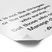 Charles Darwin overleven Motivatie Quote wijzigen Foto Afdruk (Hoek)