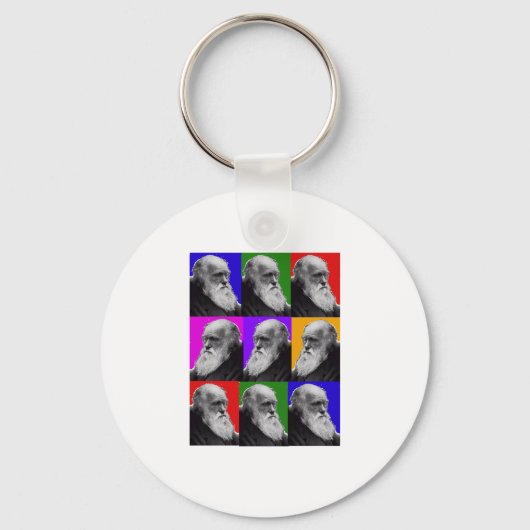 Charles Darwin Pop Art Gifts for All Ages Sleutelhanger (Voorkant)