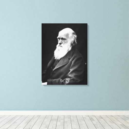 Charles Darwin Portrait Canvas Afdruk (Insitu (Houten vloer))