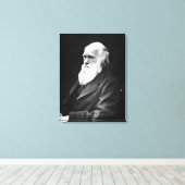 Charles Darwin Portrait Canvas Afdruk (Insitu (Houten vloer))