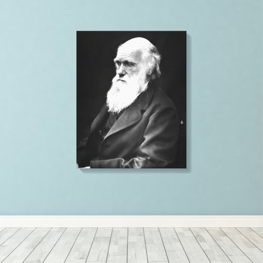 Charles Darwin Portrait Canvas Afdruk (Insitu (Houten vloer))
