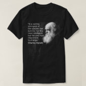 Charles Darwin Portrait citeert Evolution Atheist T-shirt (Design voorkant)
