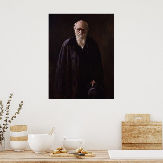 Charles Darwin Poster (Keuken)