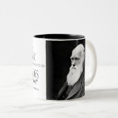 Charles Darwin Quotation Tweekleurige Koffiemok (Voorkant rechts)