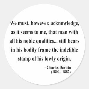 Charles Darwin Quote 1a Ronde Sticker