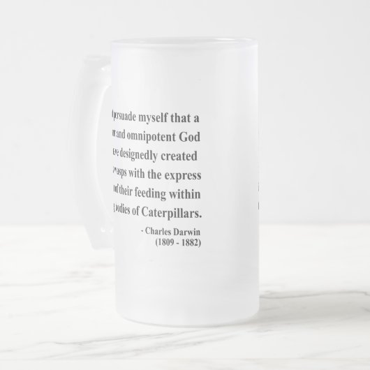 Charles Darwin Quote 2a Matglas Bierpul (Voorkant links)