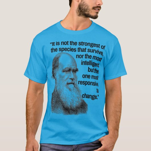 Charles Darwin Quote Evolution Pro Science Quote T-shirt (Voorkant)