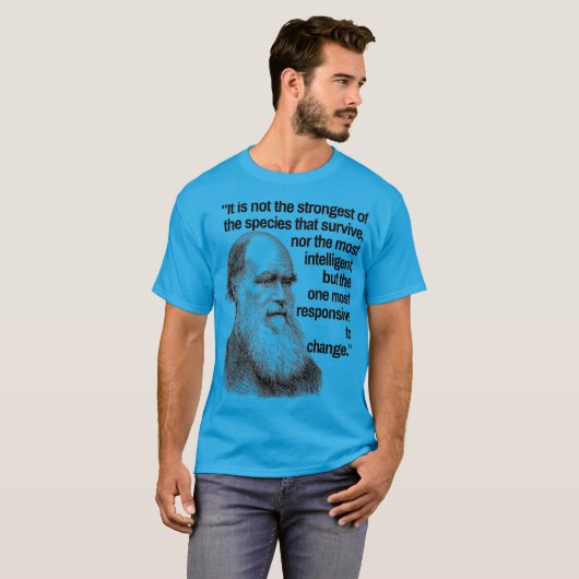 Charles Darwin Quote Evolution Pro Science Quote T-shirt (Voorkant volledig)