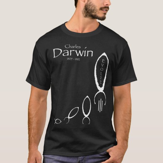 Charles Darwin Raket T-shirt (Voorkant)