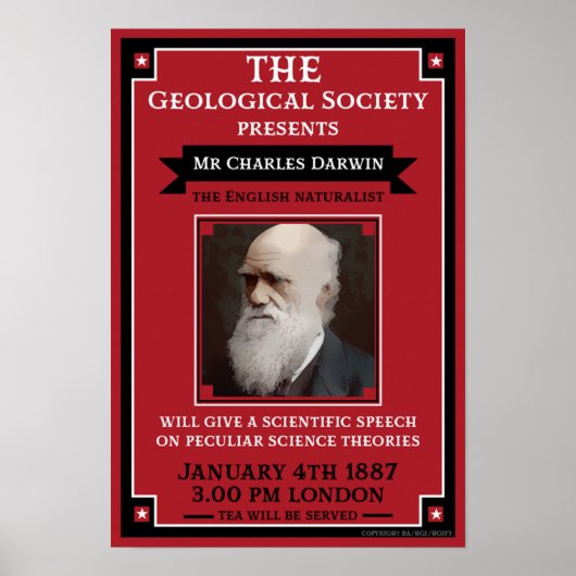 Charles Darwin  Repro Retro Poster (Voorkant)