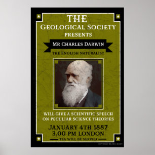 Charles Darwin  Repro Retro Wall Art Poster