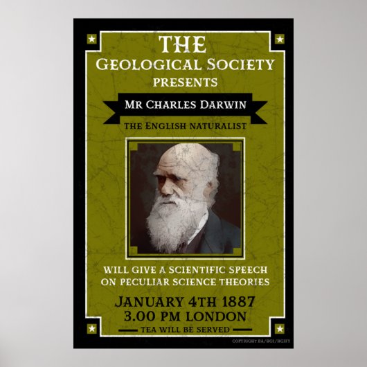 Charles Darwin  Repro Retro Wall Art Poster (Voorkant)