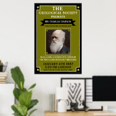 Charles Darwin Repro Retro Wall Art Poster (Thuiskantoor)