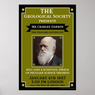 Charles Darwin Repro Retro Wall Art Poster