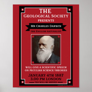 Charles Darwin  Repro Retro Wall Art Poster