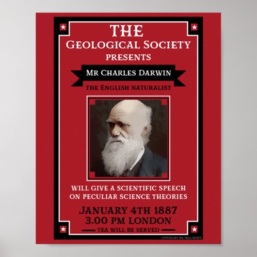 Charles Darwin  Repro Retro Wall Art Poster (Voorkant)