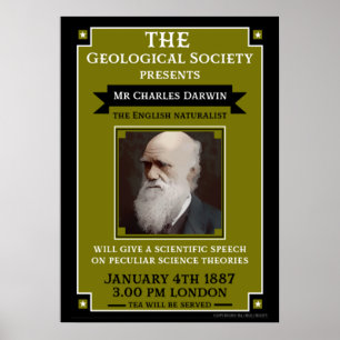 Charles Darwin  Repro Retro Wall Art Poster