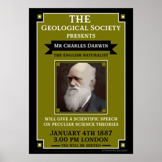 Charles Darwin  Repro Retro Wall Art Poster (Voorkant)