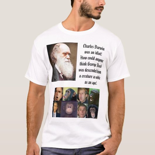 Charles Darwin, struik_ape, Charles Darwinwas... T-shirt (Voorkant)