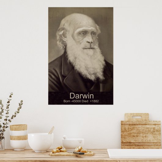 Charles Darwin The Descent of Man Darwin Portrait Poster (Keuken)