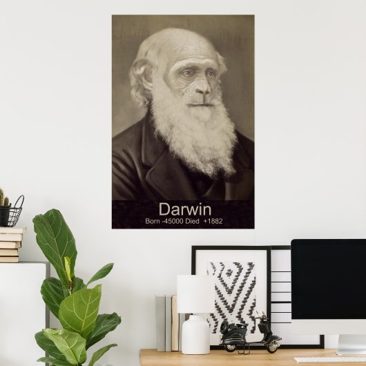 Charles Darwin The Descent of Man Darwin Portrait Poster (Thuiskantoor)