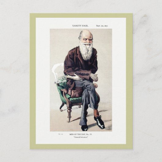 Charles Darwin Vanity Fair Illustratie Briefkaart (Voorkant)