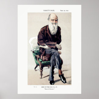Charles Darwin Vanity Fair Illustratie Poster