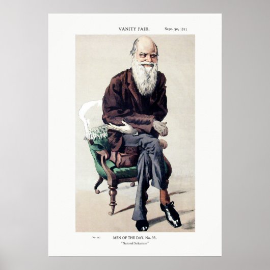 Charles Darwin Vanity Fair Illustratie Poster (Voorkant)