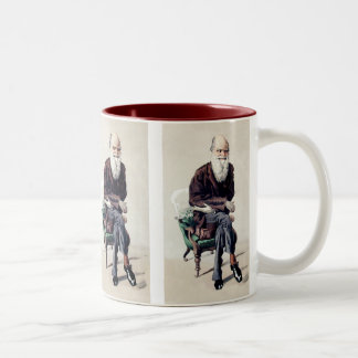 Charles Darwin Vanity Fair Illustratie Tweekleurige Koffiemok