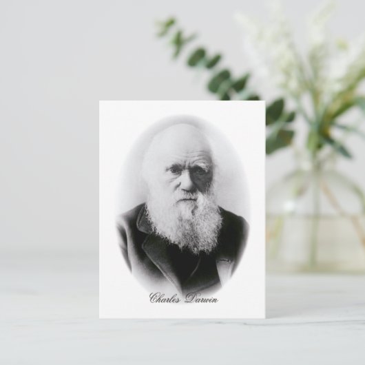 Charles Darwin Vignette Briefkaart (Staand voorkant)