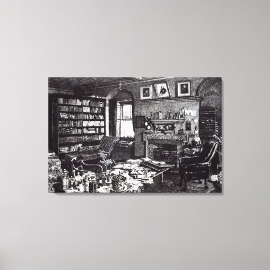 Charles Darwin's studie in Down House, 1882 Canvas Afdruk (Voorkant)
