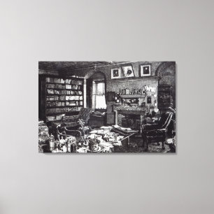 Charles Darwin's studie in Down House, 1882 Canvas Afdruk