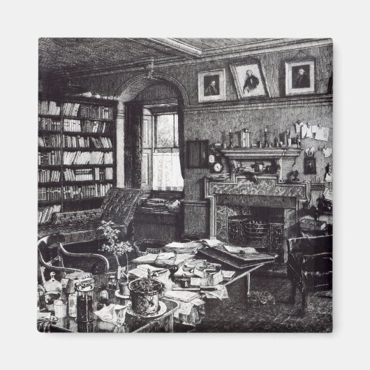 Charles Darwin's studie in Down House, 1882 Magneet (Voorkant)