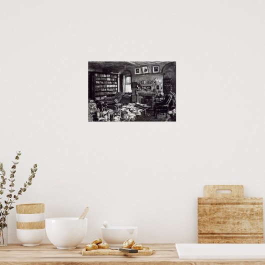 Charles Darwin's studie in Down House, 1882 Poster (Keuken)