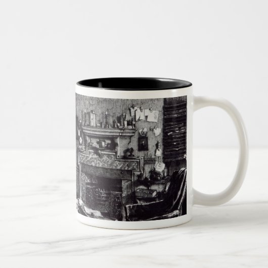 Charles Darwin's studie in Down House, 1882 Tweekleurige Koffiemok (Rechts)