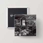 Charles Darwin's studie in Down House, 1882 Vierkante Button 5,1 Cm (Voorkant /achterkant)
